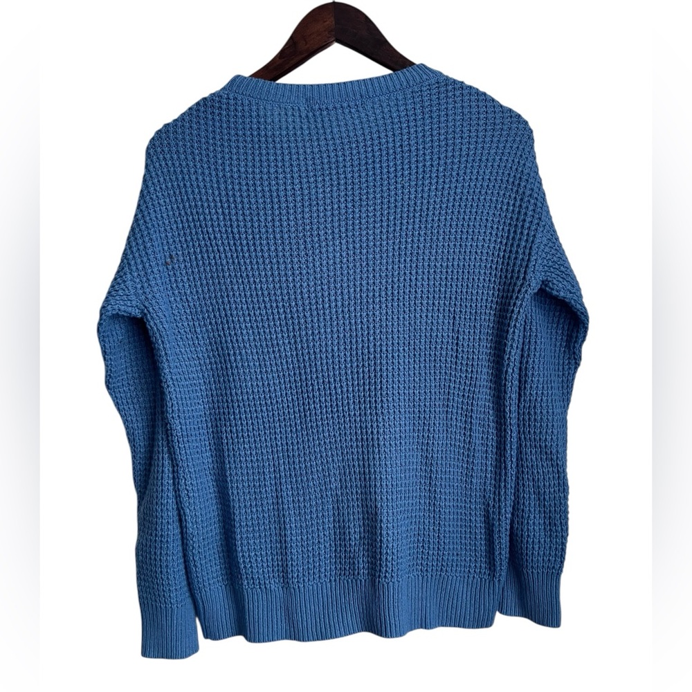 Merokeety Blue Women's Cozy Crew Neck Sweater - Small - Picture 2 of 7